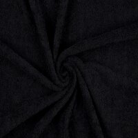 Baumwoll-Frottee uni in schwarz