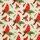 Baumwolldruck Weihnachten roter Kardinal Vogel auf Zweig