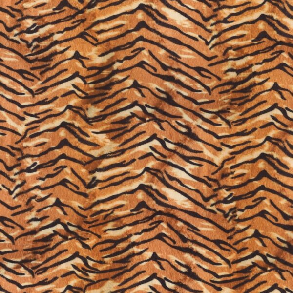 Tierfellimitat Kurzflor Velvet bedruckt Tiger braun