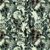 Softshell elastisch bedruckt florales Vignette Muster gr&uuml;n
