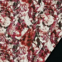 Softshell elastisch bedruckt florales Vignette Muster rot