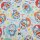 Baumwolldruck Popeline Lizenz Doraemon mit Bunten Kreisen auf creme