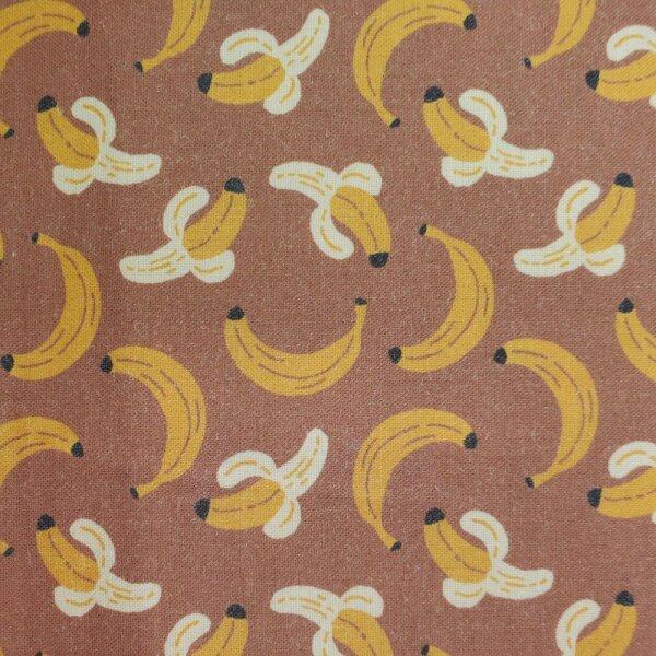 Patchworkstoff Bananen braun