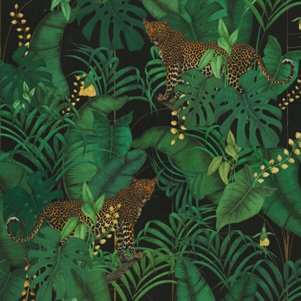 Velvet bedruckt Dschungel und Leopard