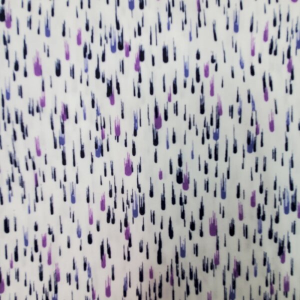Baumwolle bedruckt Tropfen bunt violett