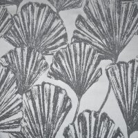 Vorhangjacquard Ginkgoblätter beige grau