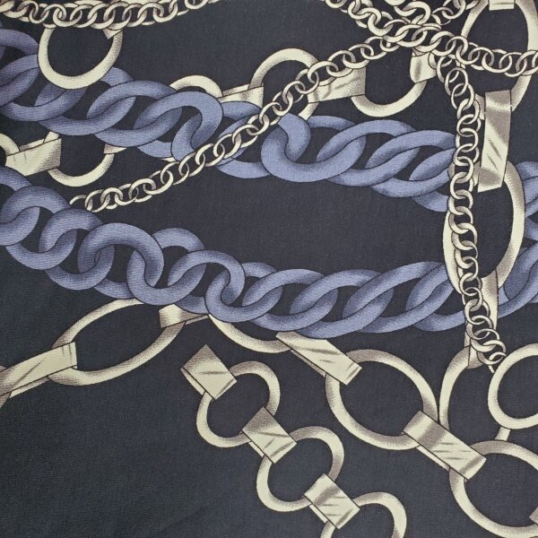 Viskosejersey Digitaldruck Fancy Chains blau