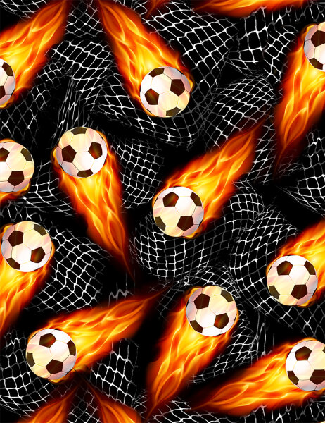 Patchworkstoff Fußball On Fire