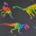 Patchworkstoff für Patchwork Rainbow Dinosaurier auf schwarz
