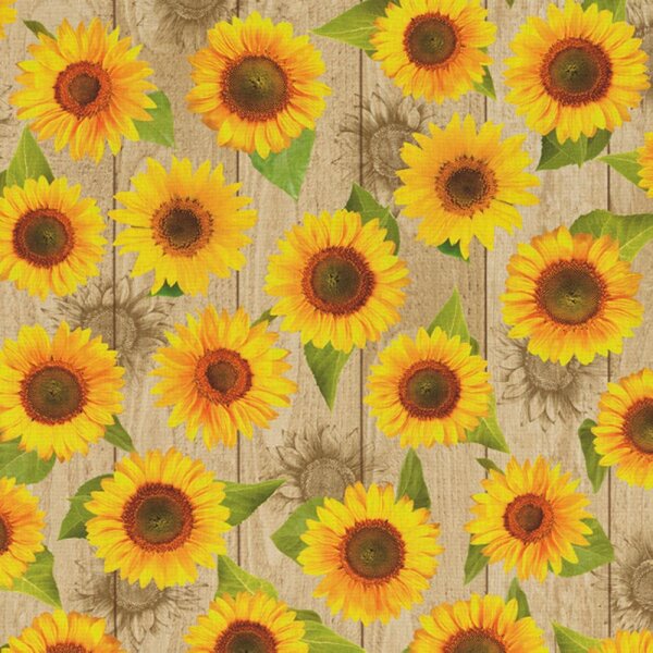 Dralon Digitaldruck wasserabweisend Lichtecht Sonnenblumen