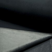 Jersey Waschleder mit Fleecerücken schwarz / grau
