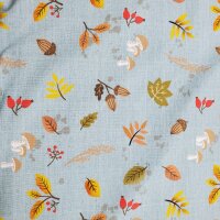 T-Shirt Jersey bedruckt Herbstblätter auf grau