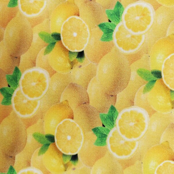 Baumwolldruck Früchte Zitronen