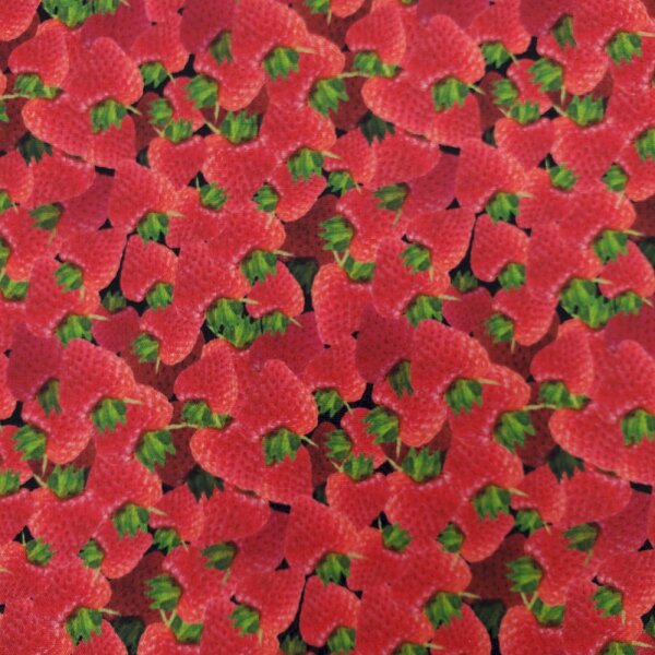 Baumwolldruck Früchte Erdbeeren