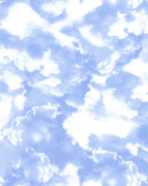 Patchworkstoff Wolken blau