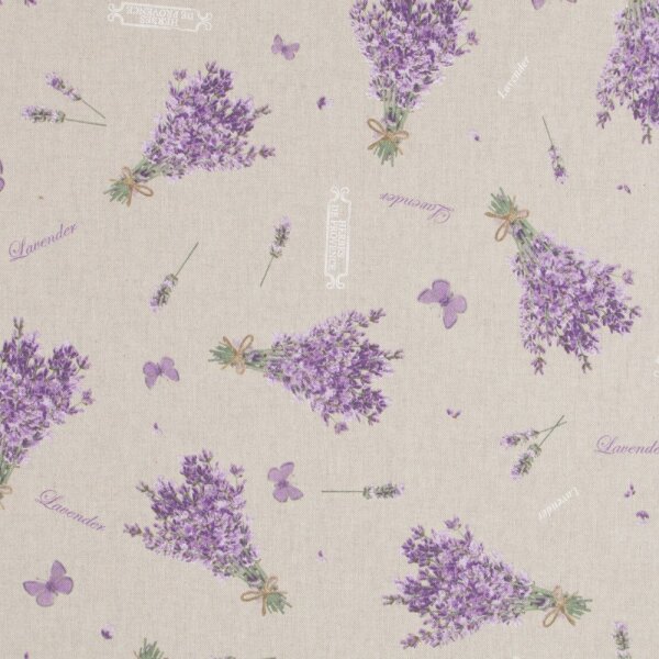 Dekodruck natur Lavendel und Schmetterlinge