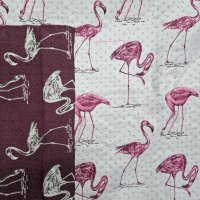 Deko-Bezugsjacquard rosa Flamingos mit Punkten auf creme