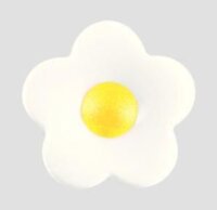 Knopf Ösen Blume 14 mm gelb/weiß