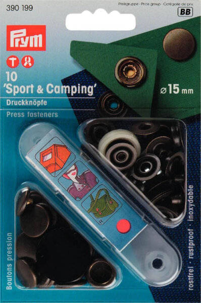NF-Druckknopf Sport & Camping MS 15 mm altmessing