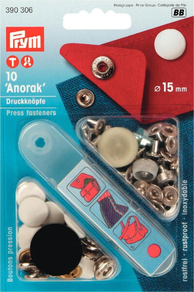 NF-Druckknopf Anorak MS 15 mm weiß