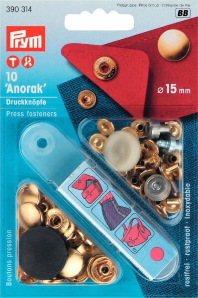 NF-Druckknopf Anorak MS 15 mm goldfarbig