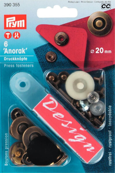 NF-Druckknopf Anorak Reifen MS 20 mm altmessing