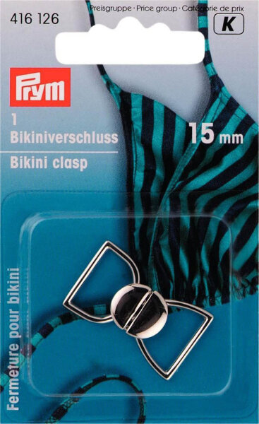 Bikini- und Gürtelverschluss MET 15 mm silberfarbig