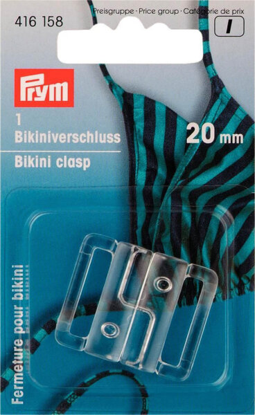 Bikini- und Gürtelverschluss KST 20 mm transparent
