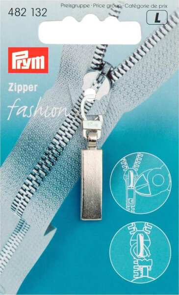 Fashion-Zipper Classic mattsilber
