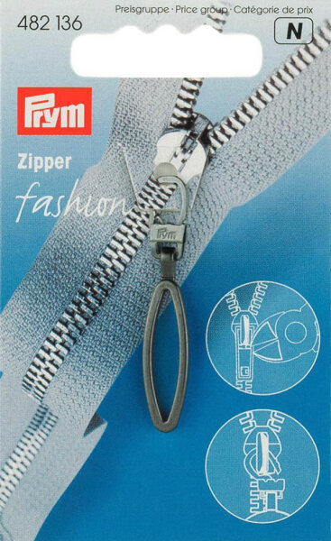 Fashion-Zipper Loop brüniert