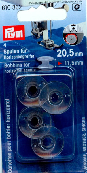 Nähmaschinen-Spulen Horizontalgreifer 20,5 mm