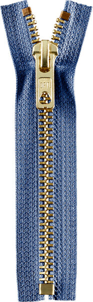 Reißverschluss gold 18cm jeansblau
