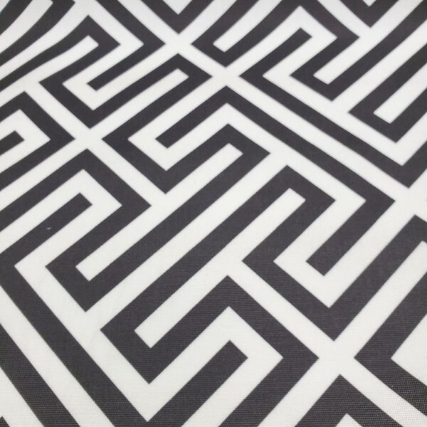 Outdoor Dekodruck Labyrinth schwarz / weiß