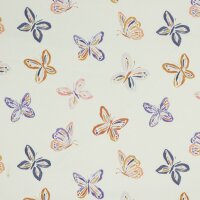 Softshell elastisch bedruckt Schmetterlinge auf beige