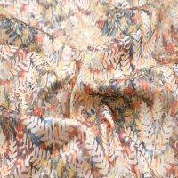 Baumwolldruck Patchwork Bl&auml;ttermuster in Herbstfarben