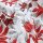 Baumwoll-Dekodruck Sternenblüte rot / weiß auf natur