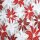 Baumwoll-Dekodruck Sternenblüte rot / weiß auf natur