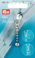 Fashion-Zipper Kugelkette silberfarbig