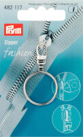 Fashion-Zipper Ring silberfarbig