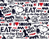 Lizenz Popeline Digitaldruck Snoopy Graffiti