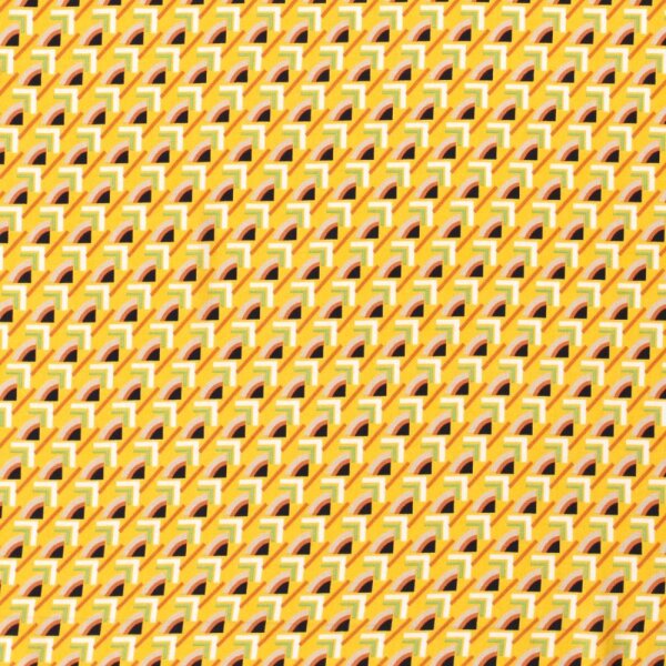 Viskosedruck geometrisches Muster gelb