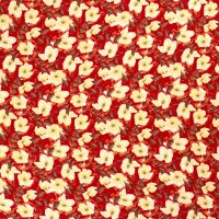 Viskose Borkenkrepp bedruckt Blumen gelb & rot