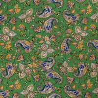 Viskose-Twill bedruckt Paisley-Blumen grün