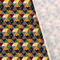 Baumwolldruck elastisch Dreieck-Mosaik bunt