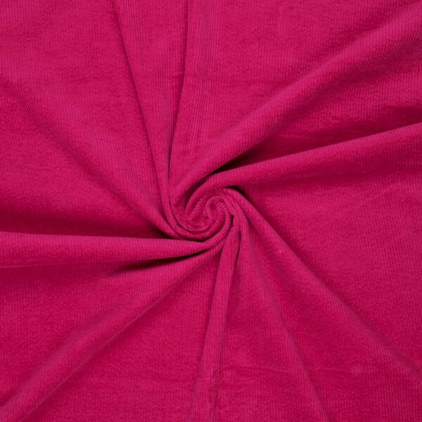 Baumwollgrobcord elastisch uni pink