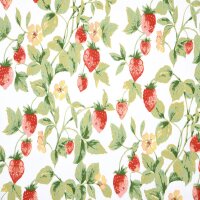Baumwolldruck Erdbeer Ranken