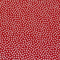 Baumwolldruck mit weißen Tupfen rot