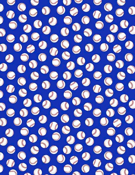 Patchworkstoff Baseball blau