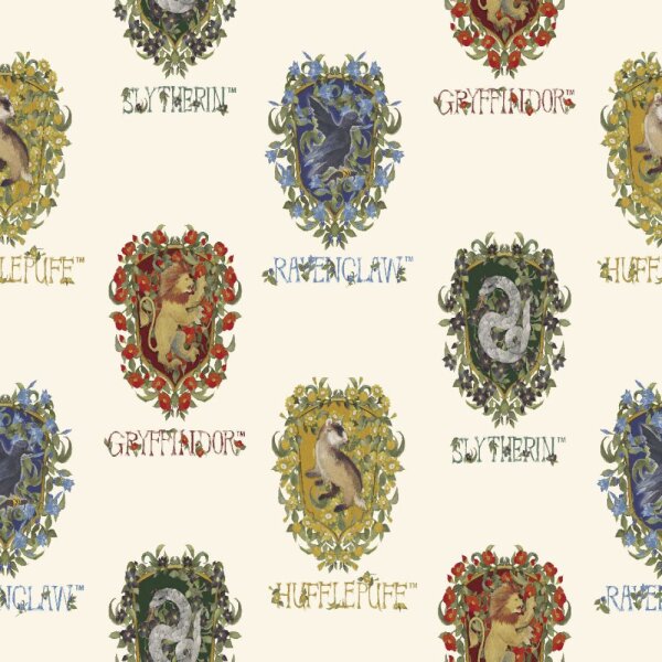 Lizenz Popeline Digitaldruck Harry Potter Wappen...