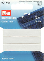 Baumwollband 10 mm wei&szlig;